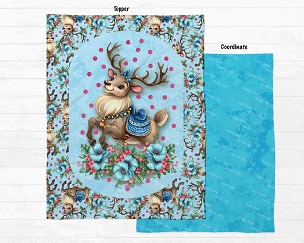 Rosey reindeer Blanket Panel